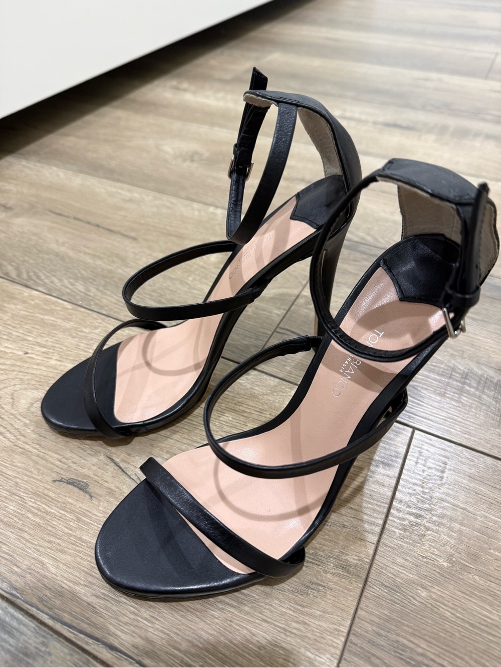 Tony Bianco Black Strappy High Heel Sandals - Picture 4 of 12